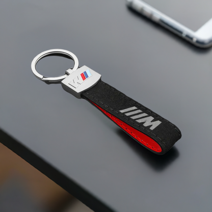 BMW M Suede leather Keychain - BimmerMods