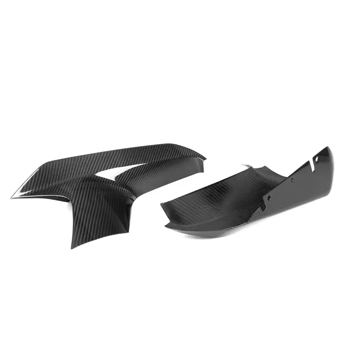 Real dry carbon fiber front splitter rear mounting view