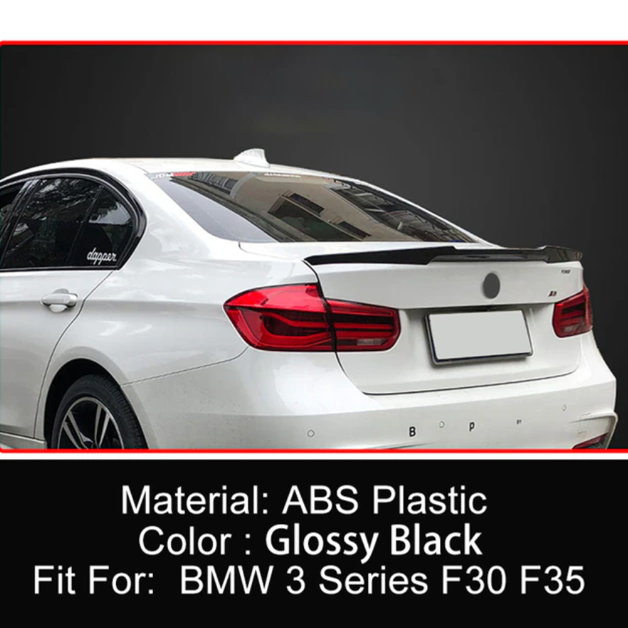 BMW 3 Series F30 F35 M4 320i 325i 330i 2013 14 15 16 17 18 19 Carbon Glossy Black ABS Rear Trunk Lid Car Spoiler Wings - BimmerMods