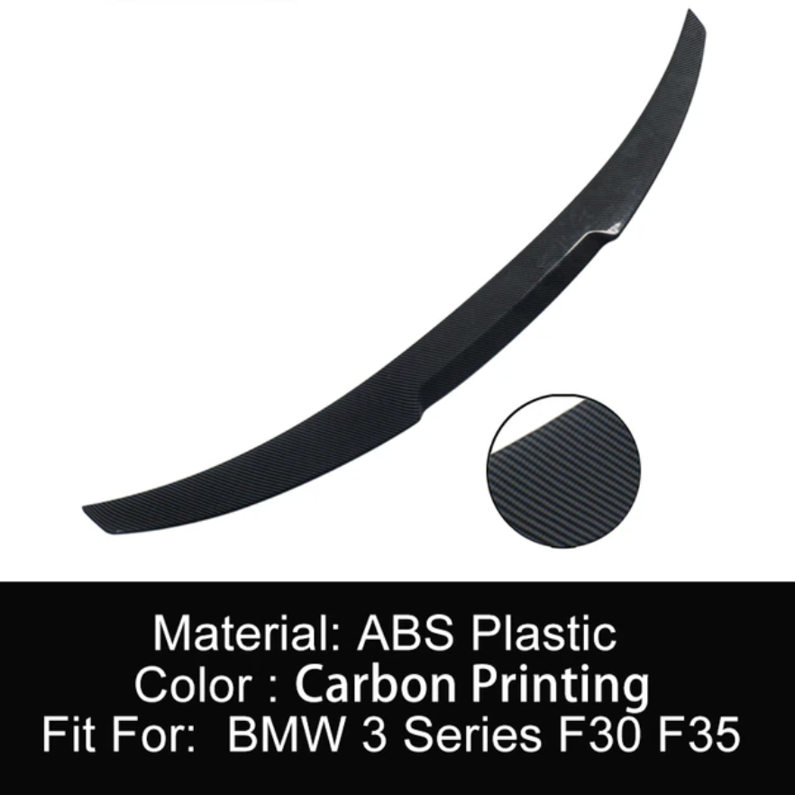 BMW 3 Series F30 F35 M4 320i 325i 330i 2013 14 15 16 17 18 19 Carbon Glossy Black ABS Rear Trunk Lid Car Spoiler Wings - BimmerMods