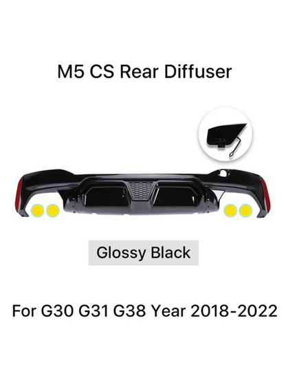 M5 Performance Competition CS Style Rear Bumper Diffuser For BMW 5 Series G30 G31 G38 2018-2022 530i 540i - BimmerMods