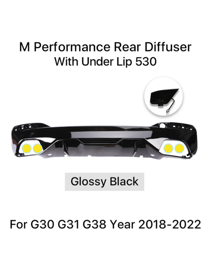 M5 Performance Competition CS Style Rear Bumper Diffuser For BMW 5 Series G30 G31 G38 2018-2022 530i 540i - BimmerMods