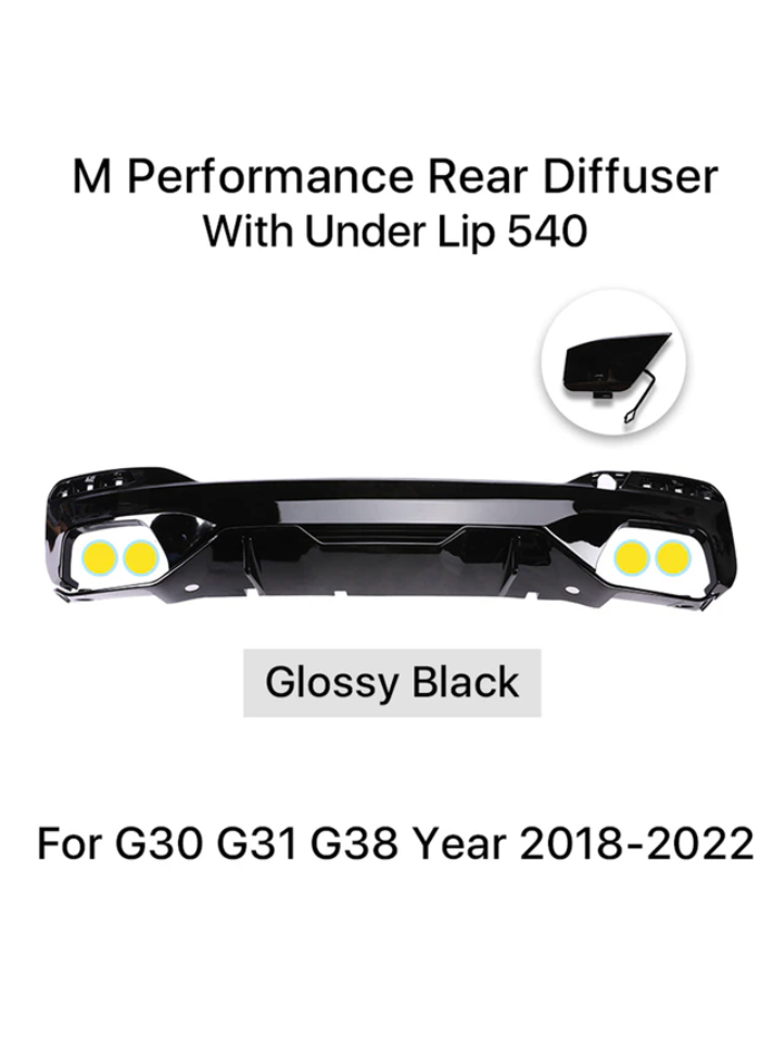 M5 Performance Competition CS Style Rear Bumper Diffuser For BMW 5 Series G30 G31 G38 2018-2022 530i 540i - BimmerMods